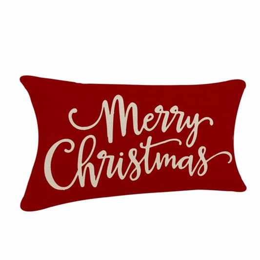 Merry Christmas Pillow Cover | Red Christmas Throw Pillow | Farmhouse Christmas Pillow | 12x20 Christmas Pillow Cover | Red Merry Christmas Decor | Holiday Farmhouse Pillow Cover | Christmas Sofa Pillow Cover