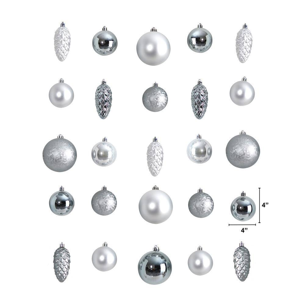 Shatterproof Holiday Christmas Lux Ornament Set with Re-Usable Storage Container (23-Pack)
